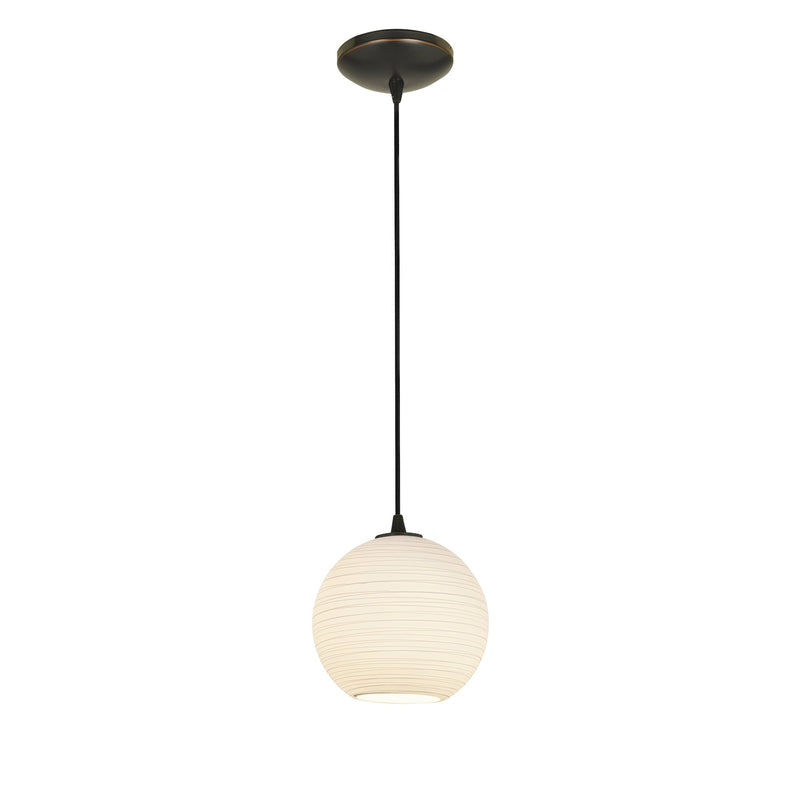 Japanese Lantern Cable Mini Pendant in Oil Rubbed Bronze