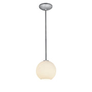 Japanese Lantern Stem Mini Pendant in Brushed Steel