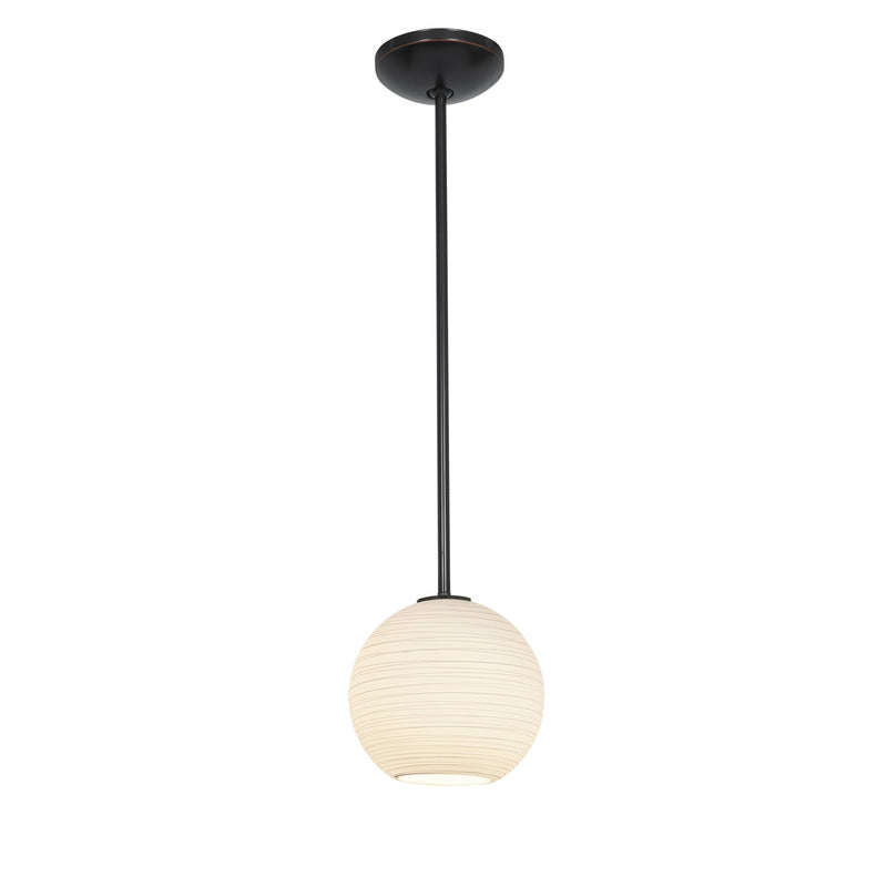 Japanese Lantern Stem Mini Pendant in Oil Rubbed Bronze