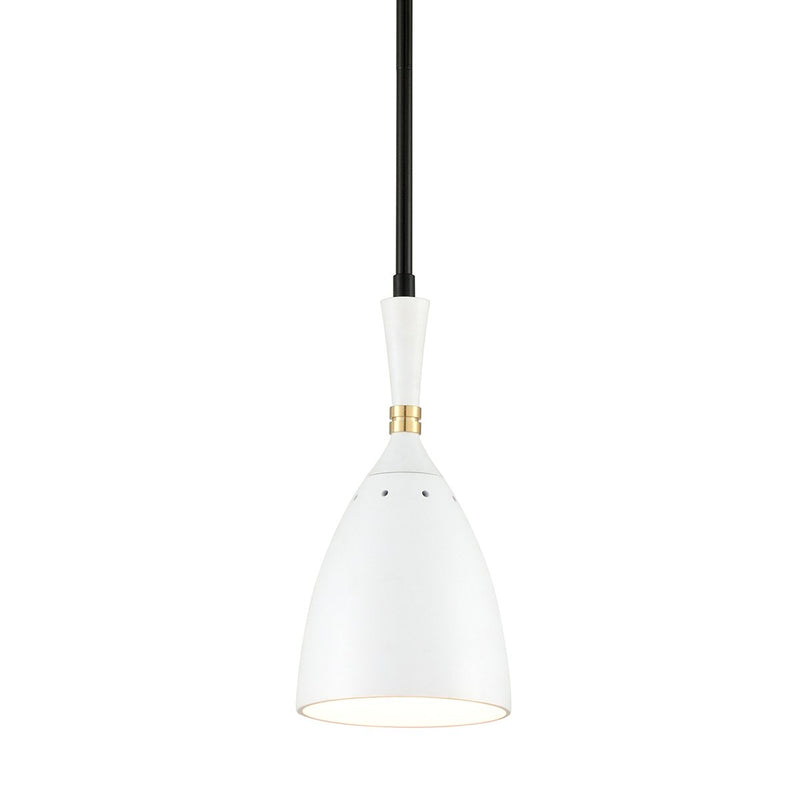 Utopia Pendant in Black Brass Off White Shades