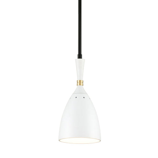 Utopia Pendant in Black Brass Off White Shades