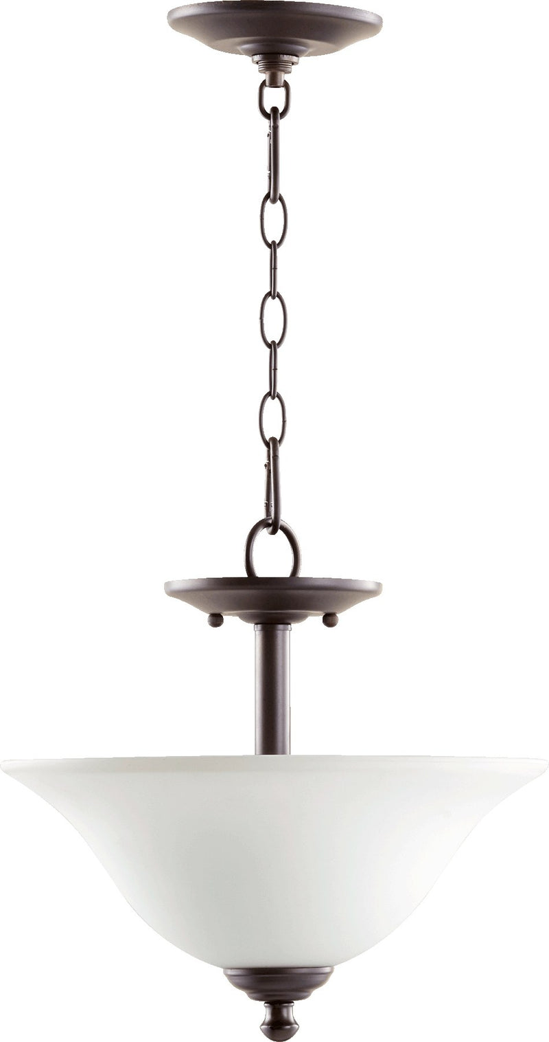 Spencer 13" 2 Light Semi-Flush Mount in Oiled Bronze
