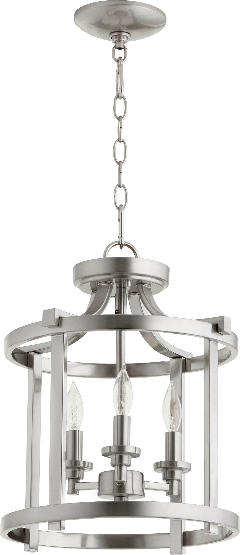 Lancaster 13" 3 Light Semi-Flush Mount in Satin Nickel