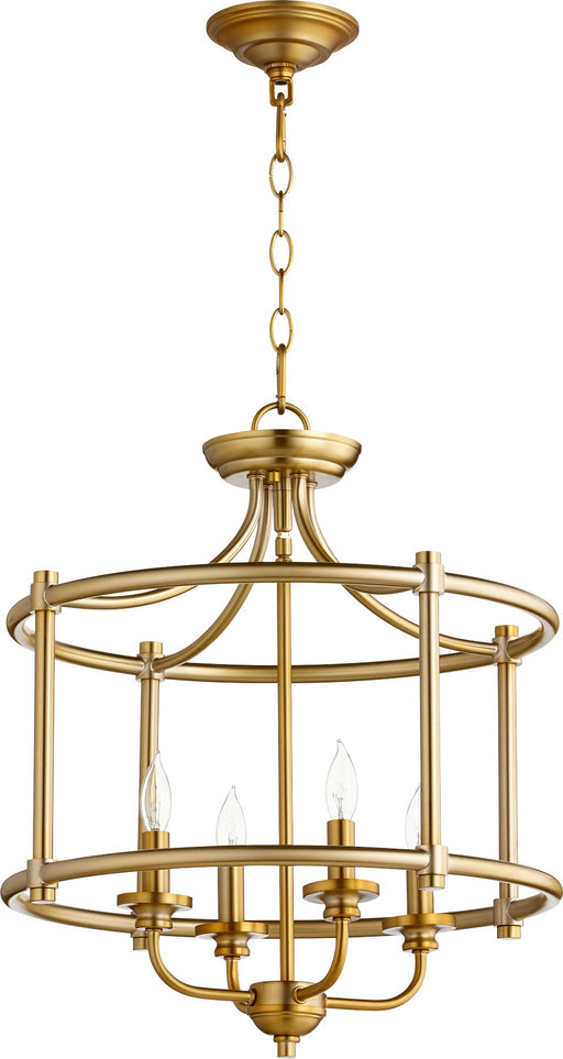 Rossington 18" 4 Light Semi-Flush Mount in Aged Brass