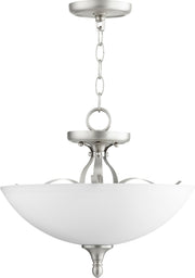 Jardin 15" 3 Light Semi-Flush Mount in Satin Nickel