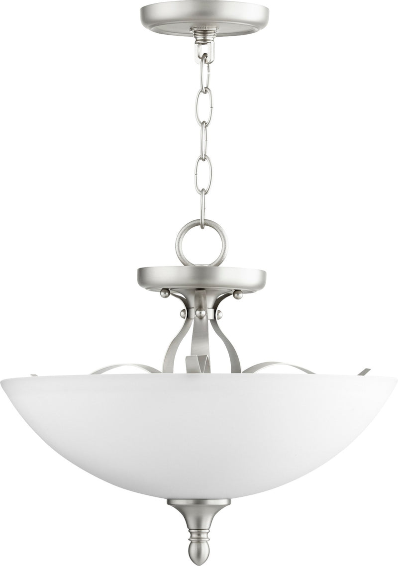 Jardin 15" 3 Light Semi-Flush Mount in Satin Nickel