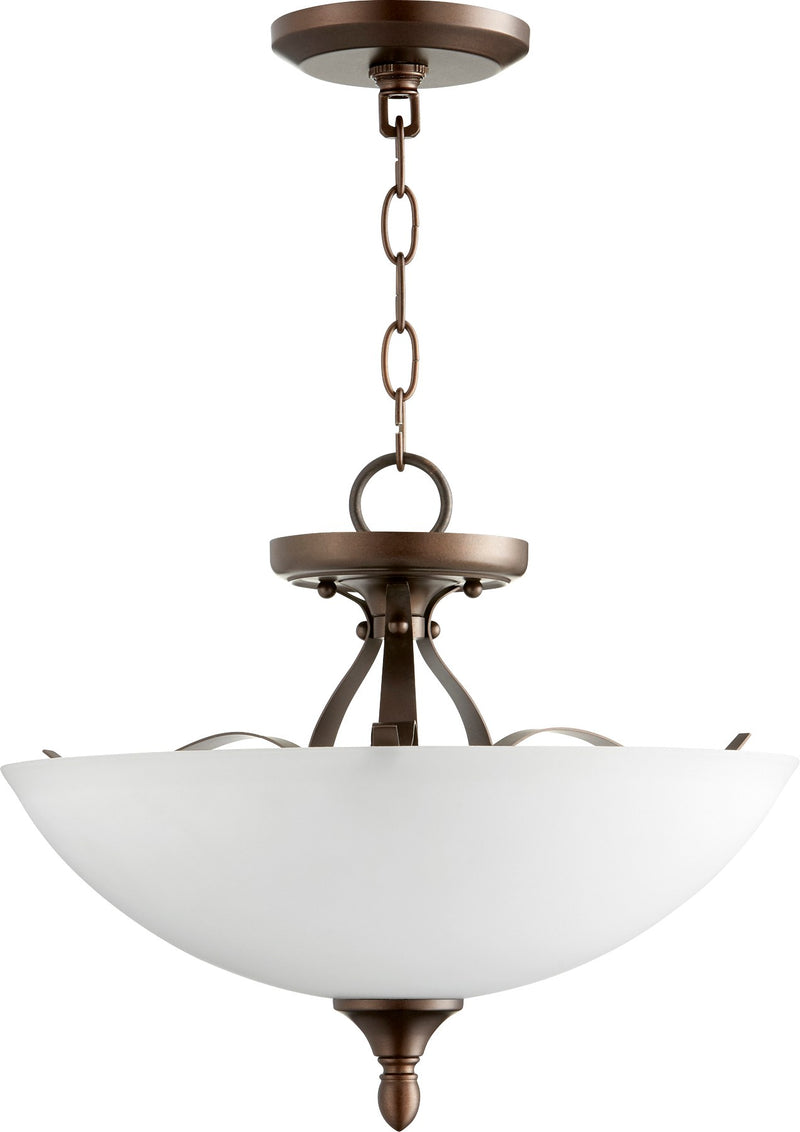 Jardin 15" 3 Light Semi-Flush Mount in Oiled Bronze
