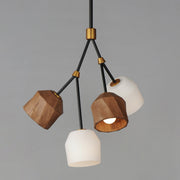 Akimbo 4 Light Chandelier in Dark Bronze / Antique Brass
