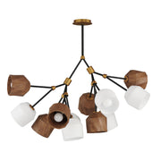 Akimbo 12 Light Chandelier in Dark Bronze / Antique Brass
