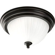 Melon Glass Flush Mount in Antique Bronze