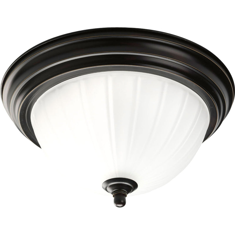 Melon Glass Flush Mount in Antique Bronze