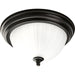 Melon Glass One Light Flush Mount in Antique Bronze