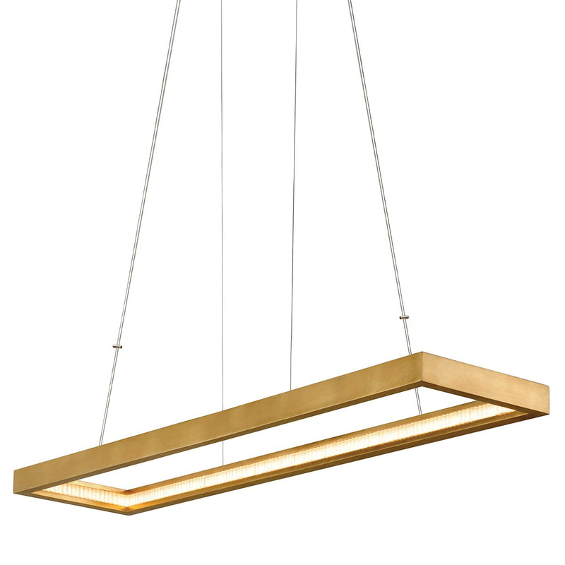 Jasmine Linear Pendant in Gold Leaf