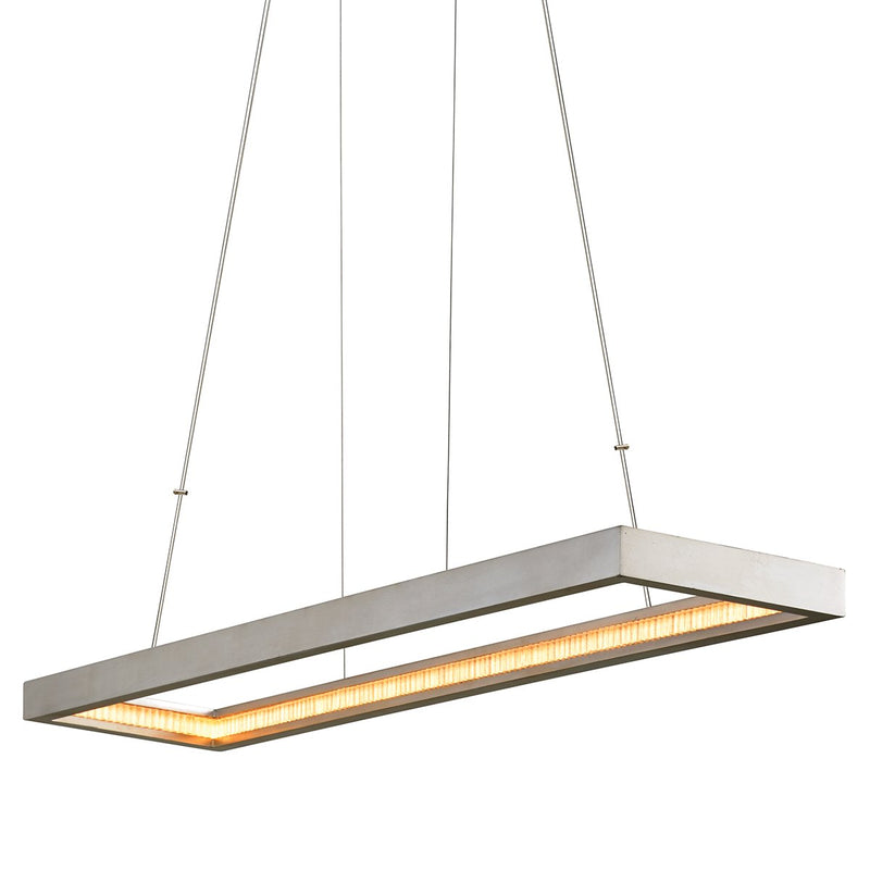 Jasmine Linear Pendant in Silver Leaf