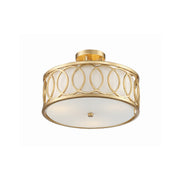 Graham 3 Light 15" Semi Flush Mount in Antique Gold