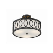 Graham 3 Light 15" Semi Flush Mount in Matte Black
