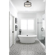 Graham 3 Light 15" Semi Flush Mount in Matte Black in a room setting