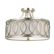 Graham 3 Light 15" Semi Flush Mount in Antique Silver
