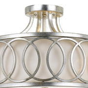 Graham 3 Light 15" Semi Flush Mount in Antique Silver