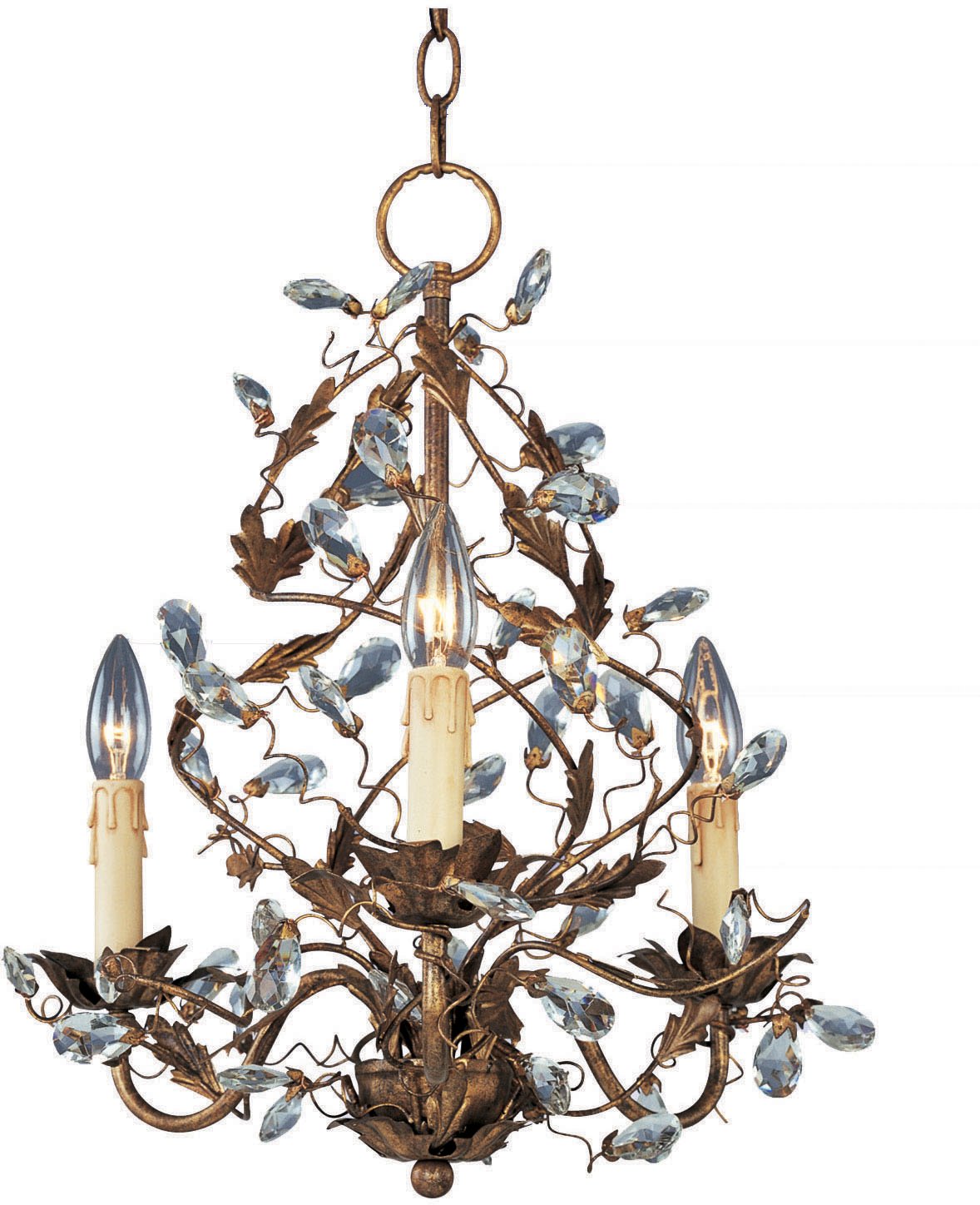 Elegante 18.5" 3 Light Chandelier in Etruscan Gold