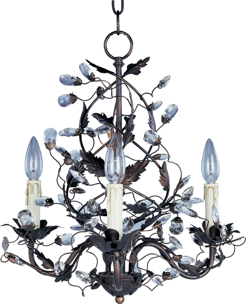 Elegante 18.5" 3 Light Chandelier in Oil Rubbed Bronze