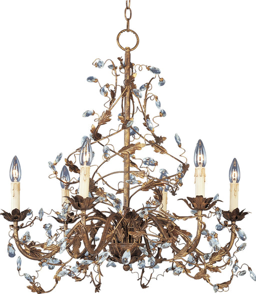 Elegante 6 Light Chandelier in Etruscan Gold