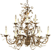 Elegante 9 Light Chandelier in Etruscan Gold