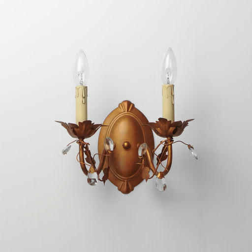 Elegante 2 Light Wall Sconce in Etruscan Gold