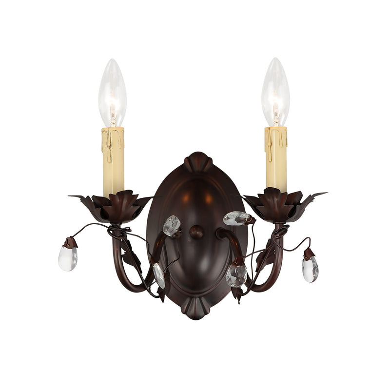 Elegante 2 Light Wall Sconce in Oil Rubbed Bronze