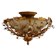 Elegante 3 Light Semi-Flush Mount in Etruscan Gold