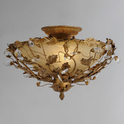 Elegante 3 Light Semi-Flush Mount in Etruscan Gold
