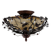 Elegante 3 Light Semi-Flush Mount in Oil Rubbed Bronze