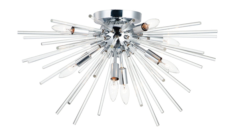 Polaris 8 Light Flush Mount in Polished Chrome