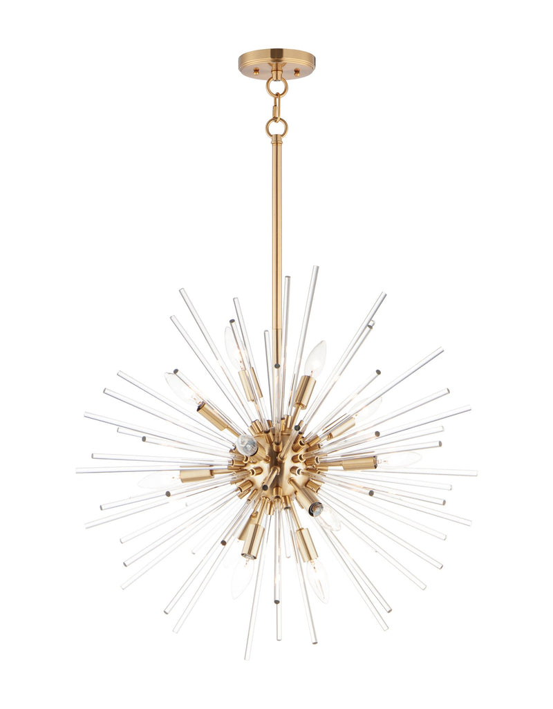 Polaris 12 Light Chandelier in Satin Brass