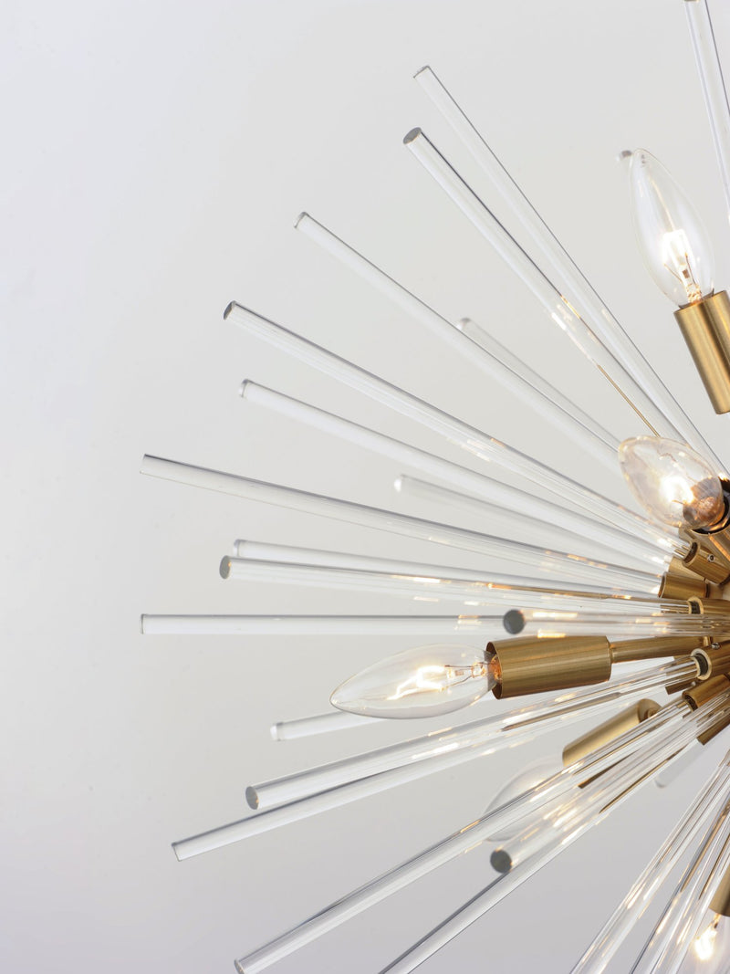 Polaris 12 Light Chandelier in Satin Brass