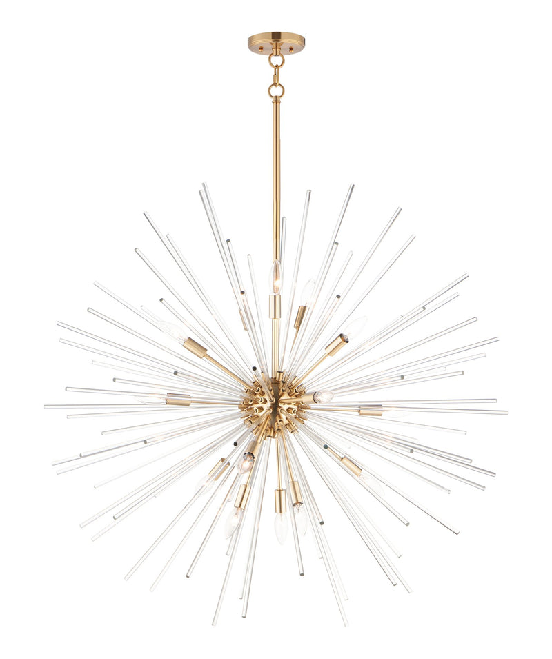 Polaris 16 Light Globe Chandelier in Satin Brass