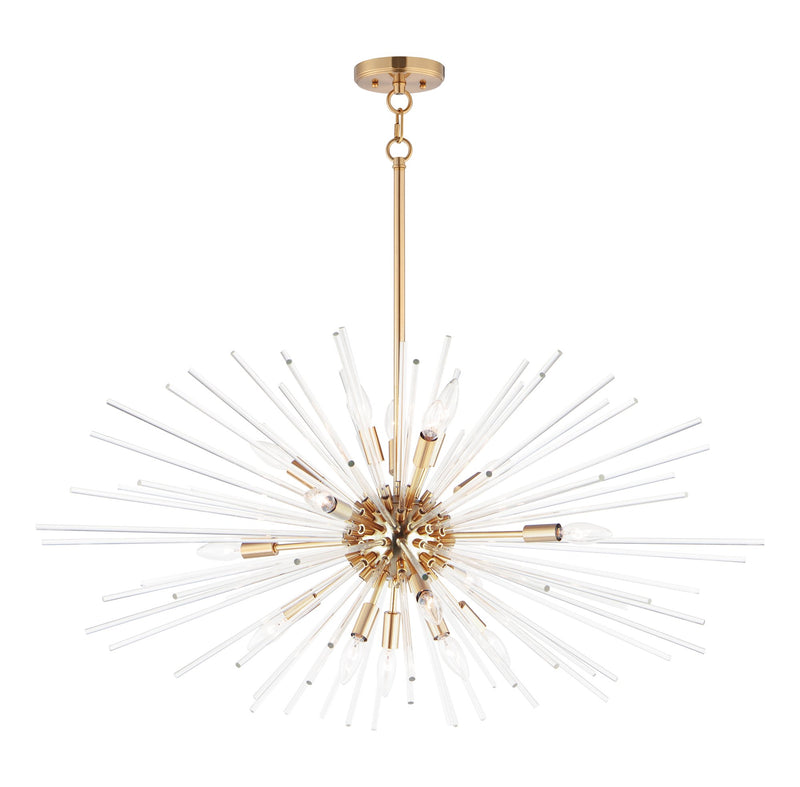Polaris 16 Light Low Profile Chandelier in Satin Brass