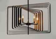 Radial 5 Light Chandelier in Black / Gold