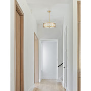Graham 6 Light 18" Pendant in Antique Gold in a room setting