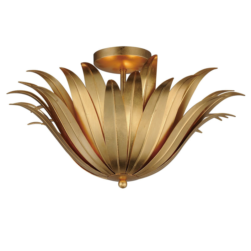 Firenze 3 Light Convertible Semi-Flush Mount in Gold Leaf