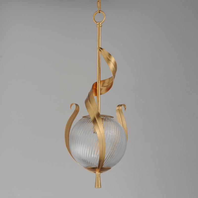Firenze 1 Light Mini Pendant in Gold Leaf