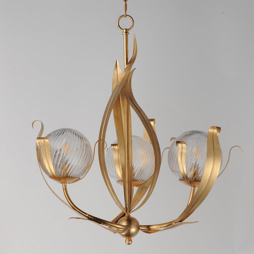 Firenze 3 Light Chandelier in Gold Leaf