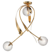 Firenze 28" 3 Light Flush Mount in Gold Leaf