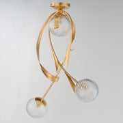 Firenze 28" 3 Light Flush Mount in Gold Leaf