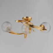 Firenze 21.5" 3 Light Flush Mount in Gold Leaf