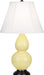 Small Double Gourd Accent Lamp with Ivory Stretched Fabric Shade - Lamps Expo