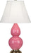 Small Double Gourd Accent Lamp with Ivory Stretched Fabric Shade - Lamps Expo