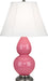 Small Double Gourd Accent Lamp with Ivory Stretched Fabric Shade - Lamps Expo