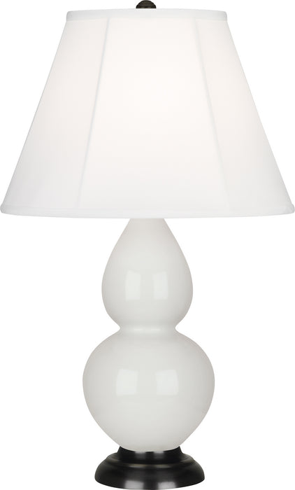 Small Double Gourd Accent Lamp with Ivory Stretched Fabric Shade - Lamps Expo