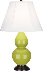 Small Double Gourd Accent Lamp with Ivory Stretched Fabric Shade - Lamps Expo